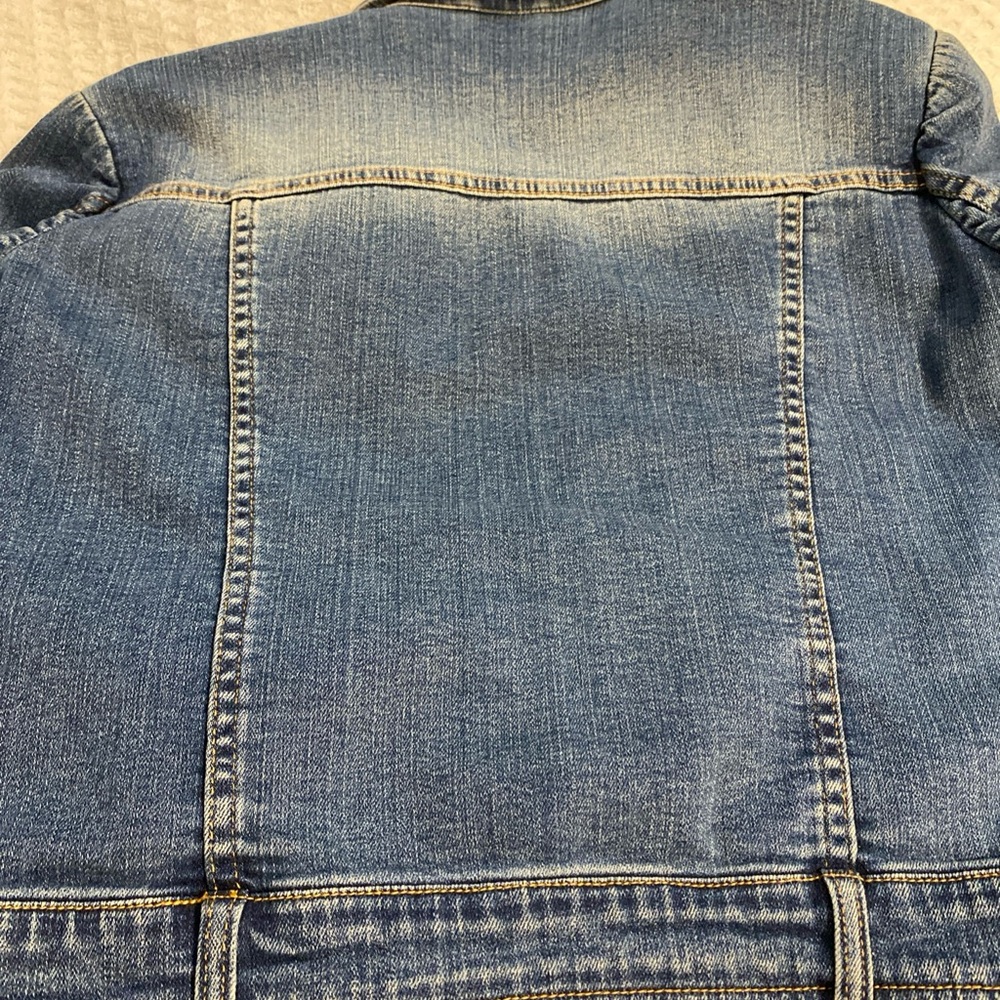 Cache Denim Jacket with Rhinestone Floral Buttons - Picture 10 of 11